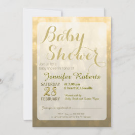 Invitación Baby Shower | Luces Golden Bokeh