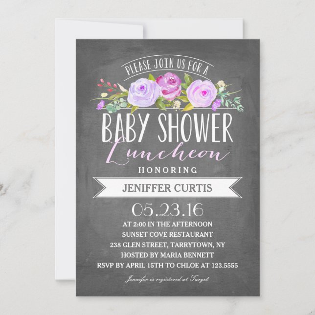 Invitación Baby Shower Luncheon| Baby Shower (Anverso)