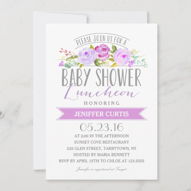 Invitación Baby Shower Luncheon| Baby Shower (Anverso)