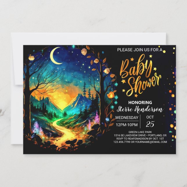 Invitación Baby Shower Magic Timber Grove (Anverso)