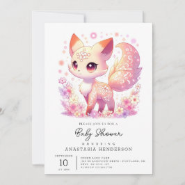 Invitación Baby Shower Magical Fox encantado