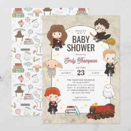 Invitación Baby Shower mágico de personajes de Harry Potter