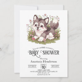 Invitación Baby Shower Mágico Feliz Lobo