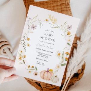 Invitación Baby Shower Meadow Field Pumpkins