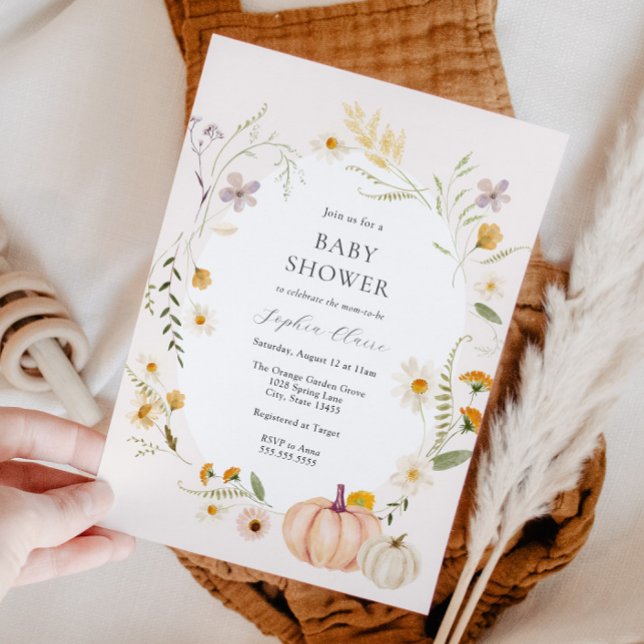Invitación Baby Shower Meadow Field Pumpkins (Subido por el creador)