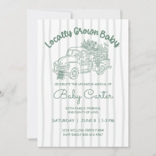 Invitación Baby Shower Mercado de Agricultores Bebé Sage Cult