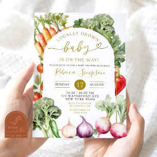 Invitación Baby Shower Mercado de Granjero de Verduras