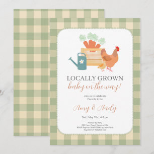 Invitación Baby Shower Mercado de Granjero Localmente Creado