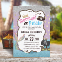 Baby Shower Mermaid o Pirate Purple & Gold Dots