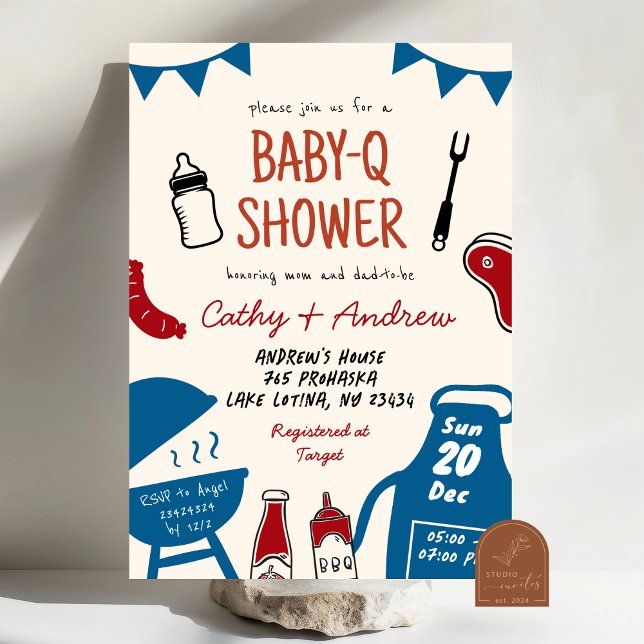 Invitación Baby Shower Minimalista BaByQ Boy (Subido por el creador)