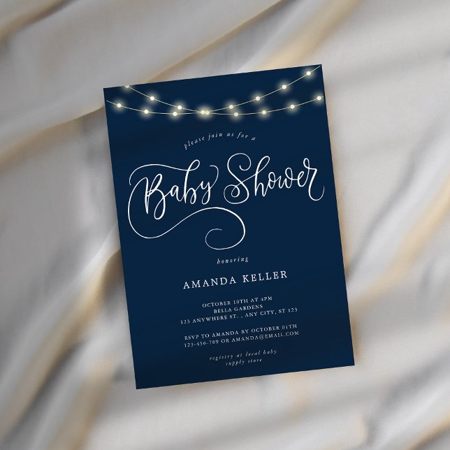 Invitación Baby Shower Minimalista Blue Elegant (Subido por el creador)