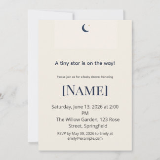 Invitación Baby Shower Minimalista Brillante, Editable