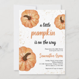 Invitación Baby Shower minimalista de calabaza pequeña