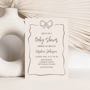 Invitación Baby Shower minimalista de Coquette