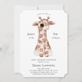 Invitación Baby Shower minimalista de Giraffe