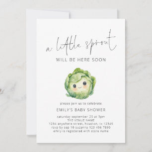 Invitación Baby Shower minimalista de pequeño brote