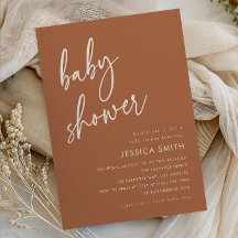 Baby Shower Minimalista de Terracota