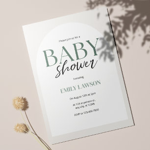 Invitación Baby Shower Minimalista Neutral de Género Beige