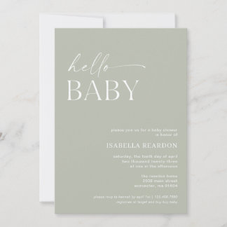 Invitación Baby Shower Minimalista para bebés