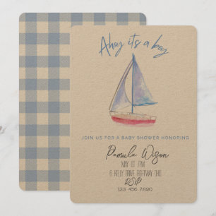 Invitación Baby shower minimalista para niño