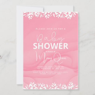 Invitación Baby Shower Minimalista rosa