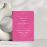 Invitación Baby Shower Minimalista simple de color rosa calie<br><div class="desc">Simple Moda clásica Minimalista Curte Invitación Baby Shower de color rosa caliente</div>