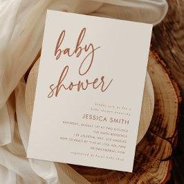 Invitación Baby Shower Minimalista Terracota Boho