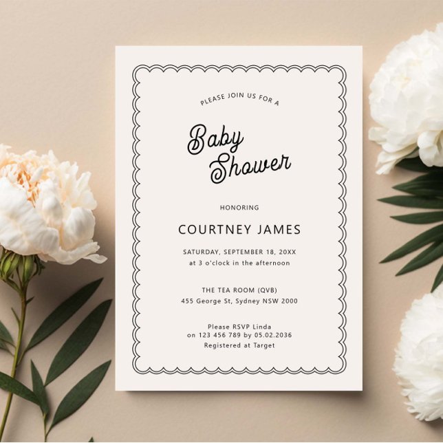 Invitación Baby Shower minimalista y sencillo (Subido por el creador)