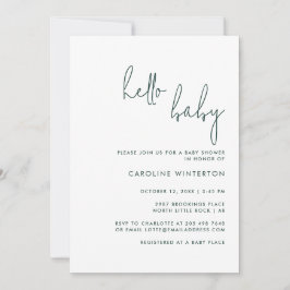 Invitación Baby Shower mínimo de escritura moderna