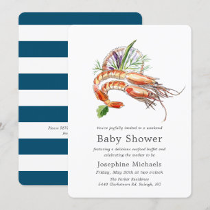 Invitación Baby Shower mínimo de hierba de langosta   Bandas 