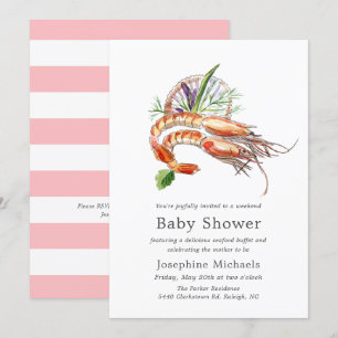 Invitación Baby Shower mínimo de hierba de langosta   Rubor S