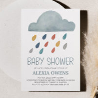 Baby Shower mínimo de lluvia arcoiris boho