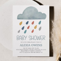 Baby Shower mínimo de lluvia arcoiris boho