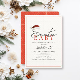 Invitación Baby Shower mínimo de vacaciones para Navidades de