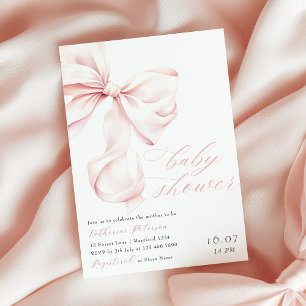 Invitación Baby Shower moderna de color rosa