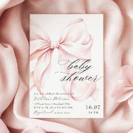 Invitación Baby Shower moderna de color rosa