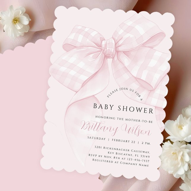 Invitación Baby Shower moderna de color rosa (Subido por el creador)