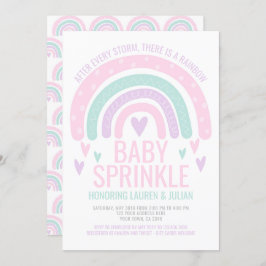 Invitación Baby Shower moderno arcoiris