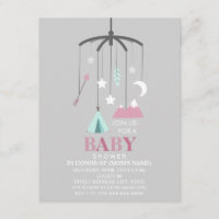 Baby Shower moderno Chica móvil inspirado en bohem