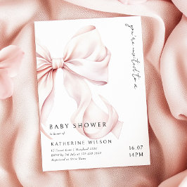 Invitación Baby Shower moderno de color rosa