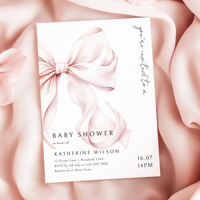 Invitación Baby Shower moderno de color rosa (Subido por el creador)
