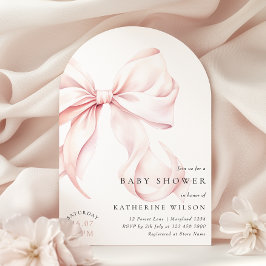 Invitación Baby Shower moderno de color rosa