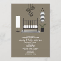 Baby Shower moderno de enfermería en blanco y negr