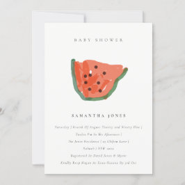 Invitación Baby Shower moderno de fruta de la sandía dibujada