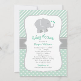 Invitación Baby Shower moderno de la Casa de la Moneda y el E