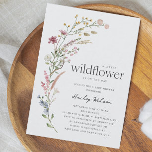 Invitación Baby Shower moderno de Little Wildflower