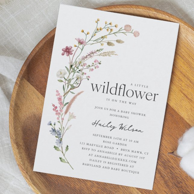 Invitación Baby Shower moderno de Little Wildflower (Subido por el creador)