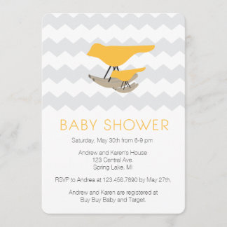 Invitación Baby Shower moderno de mediados de siglo