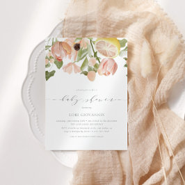 Invitación Baby Shower moderno de primavera de lemonade rosa