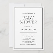 Baby Shower moderno en blanco y negro